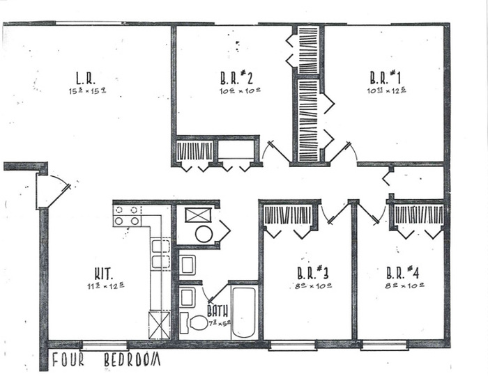 Four Bedrooms Floor Plan Image